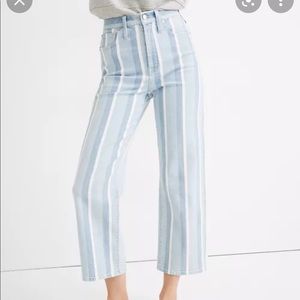 Madewell Slim Wide Leg Crop Jeans in Dion Stripe